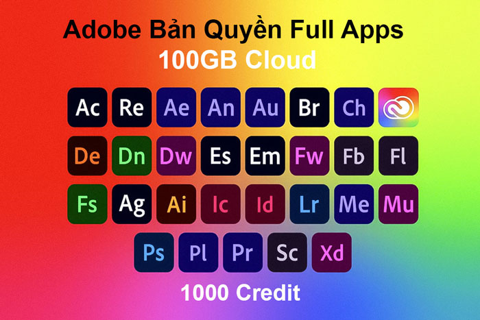 Mua Adobe bản quyền (Adobe All Apps) Giá Rẻ, Bảo Hành 100%